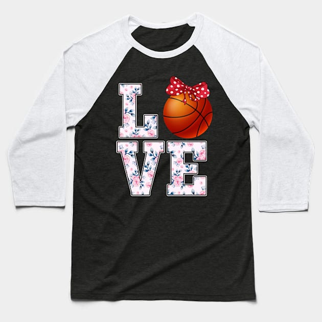 Summer Floral Love Basketball Baseball T-Shirt by jrgmerschmann